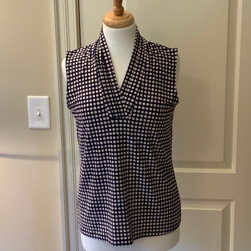 ANNE KLEIN silky drape blouse